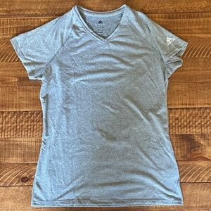 Adidas Women's Heather Gray V-Neck Tee